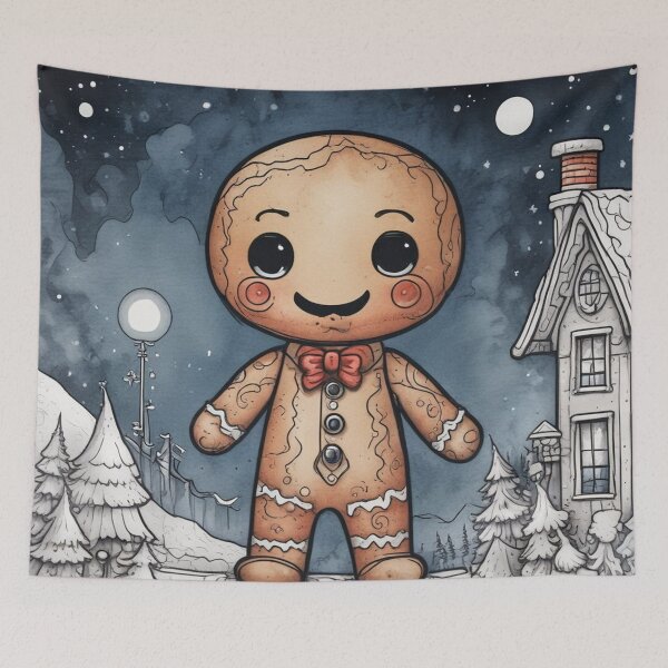 Item preview, 2025 Christmas and Holiday Gingerbread man - Watercolor & Ink 4 designed and sold by KBMediaArt.