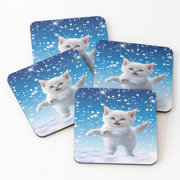 Item preview, Snowfall Playful Kitty Kat designed and sold by shaang.