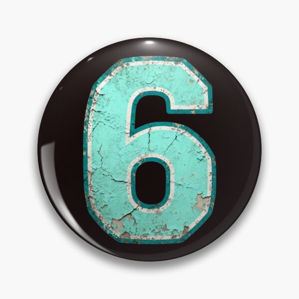 Item preview, Vintage Turquoise Six Distressed Number designed and sold by dianadouri.
