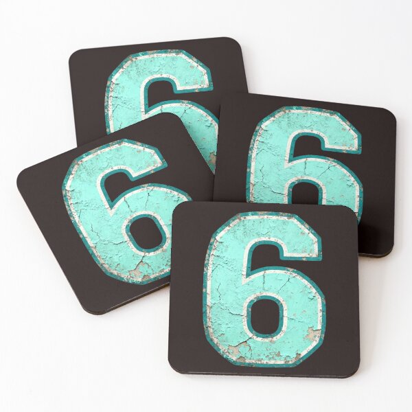 Item preview, Vintage Turquoise Six Distressed Number designed and sold by dianadouri.