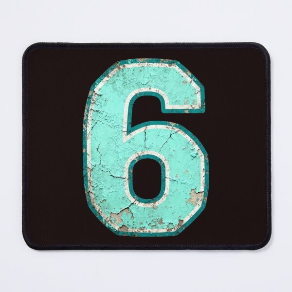 Item preview, Vintage Turquoise Six Distressed Number designed and sold by dianadouri.