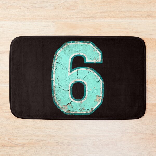 Item preview, Vintage Turquoise Six Distressed Number designed and sold by dianadouri.