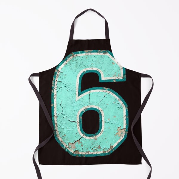 Item preview, Vintage Turquoise Six Distressed Number designed and sold by dianadouri.