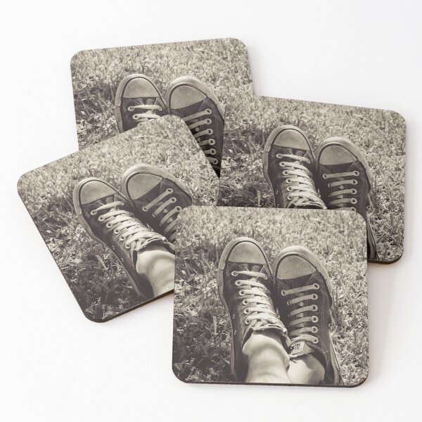 Item preview, Sepia Toned Worn Sneakers on Grass - Nostalgic Summer Vintage designed and sold by MDB_Shop.