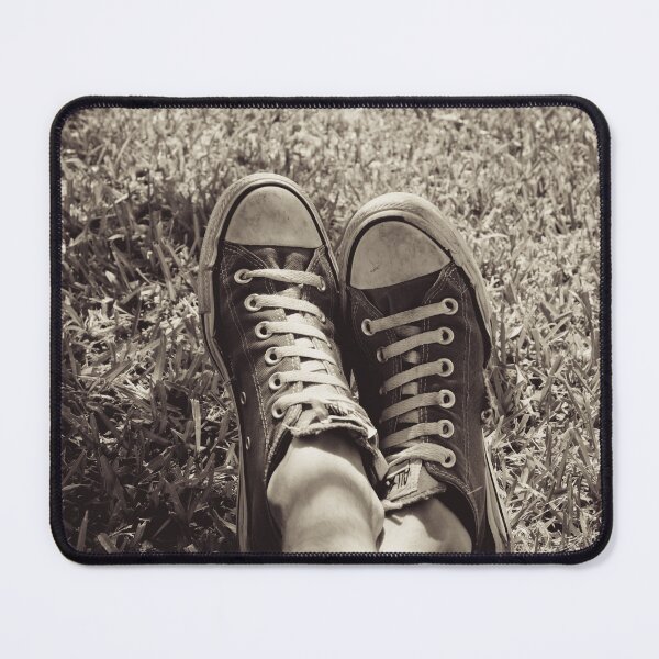 Item preview, Sepia Toned Worn Sneakers on Grass - Nostalgic Summer Vintage designed and sold by MDB_Shop.