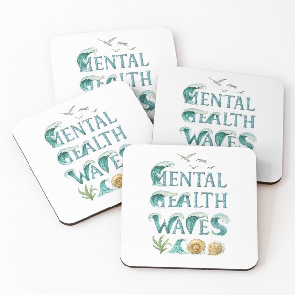 Item preview, Mental Health Waves – Nature-Inspired Typography with Birds, Shells & Sea Grass designed and sold by Kony83.