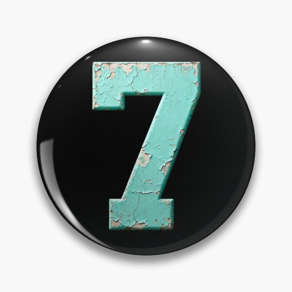 Item preview, Vintage Turquoise Seven Distressed Number designed and sold by dianadouri.