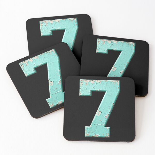 Item preview, Vintage Turquoise Seven Distressed Number designed and sold by dianadouri.