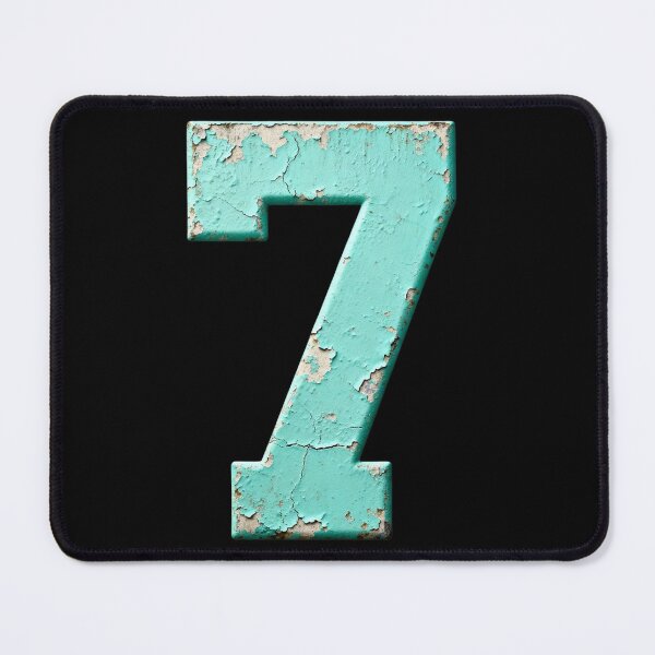 Item preview, Vintage Turquoise Seven Distressed Number designed and sold by dianadouri.