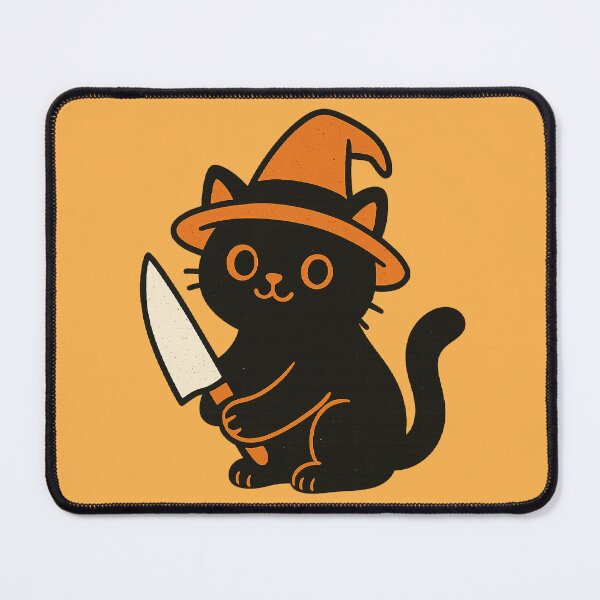 Item preview, Black Cat with knife Halloween Premium T-Shirt Classic T-Shirt designed and sold by OPixStudio.