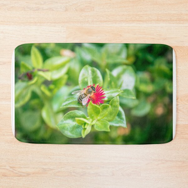 Item preview, Honey Bee on Vibrant Magenta Succulent Flower - Lush Garden Macro designed and sold by MDB_Shop.