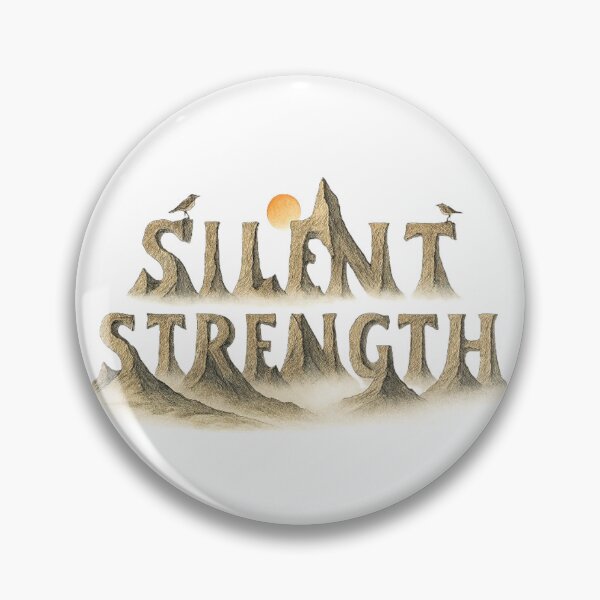 Item preview, Silent Strength – Mountain Peak Typography with Mist and Light Reflections designed and sold by Kony83.