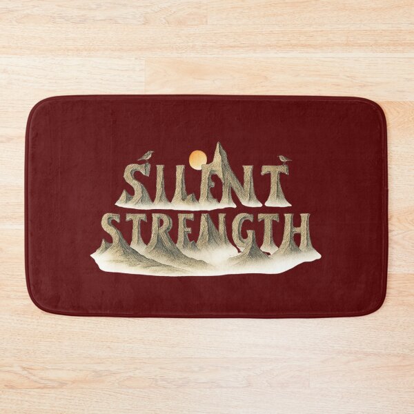 Item preview, Silent Strength – Mountain Peak Typography with Mist and Light Reflections designed and sold by Kony83.