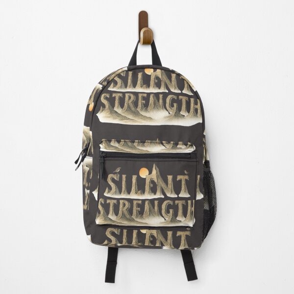 Item preview, Silent Strength – Mountain Peak Typography with Mist and Light Reflections designed and sold by Kony83.