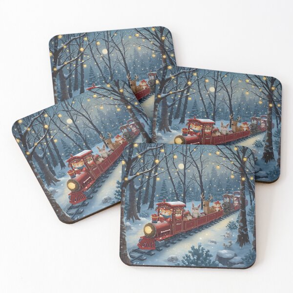 Item preview, Snowy Train Ride Through the Enchanted Forest designed and sold by WildlifeWhimsy.