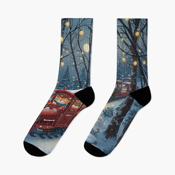 Item preview, Snowy Train Ride Through the Enchanted Forest designed and sold by WildlifeWhimsy.