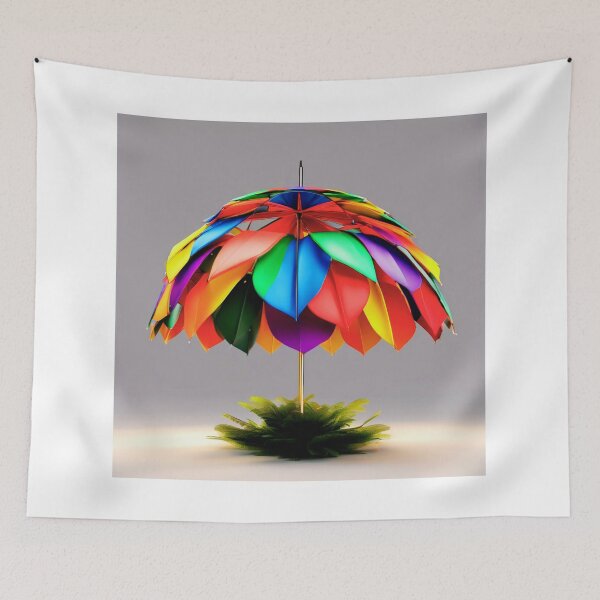 Item preview, Christmas Tree with Crazy Colorful Umbrellas. designed and sold by Zofia Sosnecka.