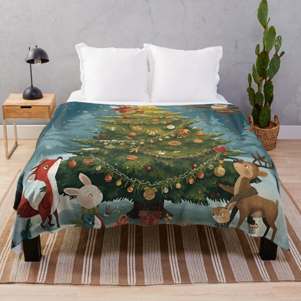 Item preview, Forest Animals Decorating a Giant Christmas Tree designed and sold by WildlifeWhimsy.