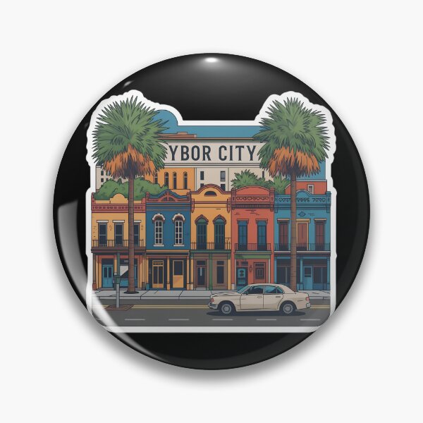 Item preview, Ybor City Street Scene  – Colorful Historic Tampa Florida Travel Art designed and sold by VividOrganica.