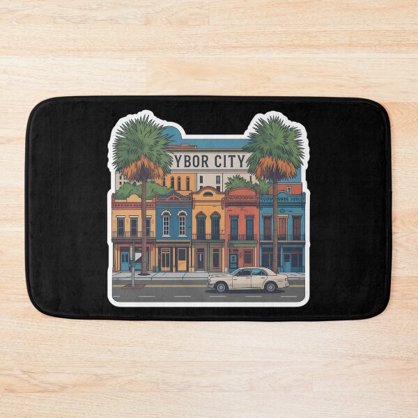 Item preview, Ybor City Street Scene  – Colorful Historic Tampa Florida Travel Art designed and sold by VividOrganica.