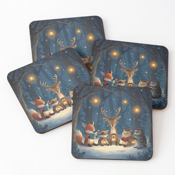 Item preview, Twilight Carolers in the Snowy Forest designed and sold by WildlifeWhimsy.