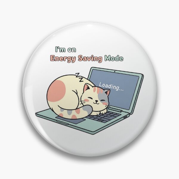 Item preview, Funny Lazy Cat Energy Saving Mode designed and sold by Pixelzo.