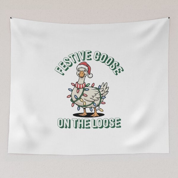 Item preview, Festive Goose On The Loose Funny Cartoon Christmas Humor designed and sold by chattsuede.