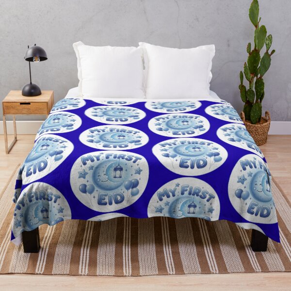 Item preview, "My First Eid" Serene Blue Moon & Stars Celebration (V.1) designed and sold by D-Islamic.