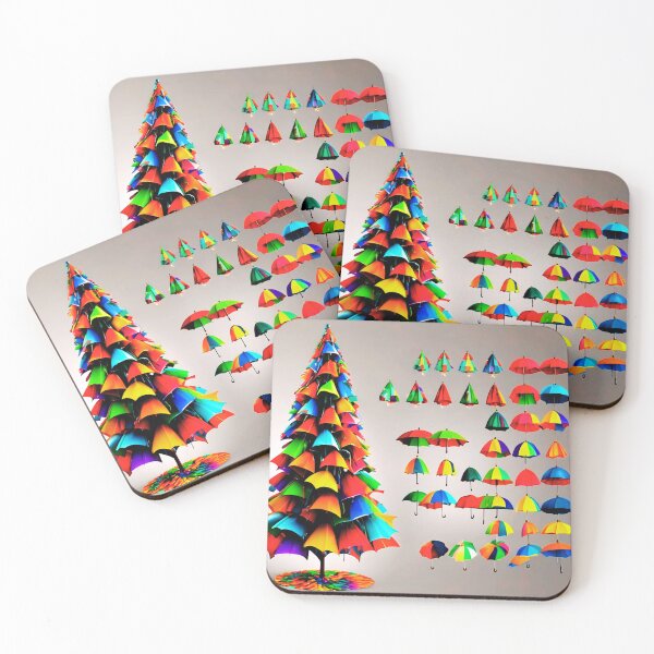 Item preview, Christmas Tree with Crazy Colorful Umbrellas. designed and sold by Zofia Sosnecka.