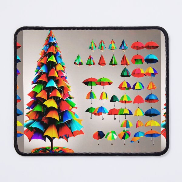 Item preview, Christmas Tree with Crazy Colorful Umbrellas. designed and sold by Zofia Sosnecka.