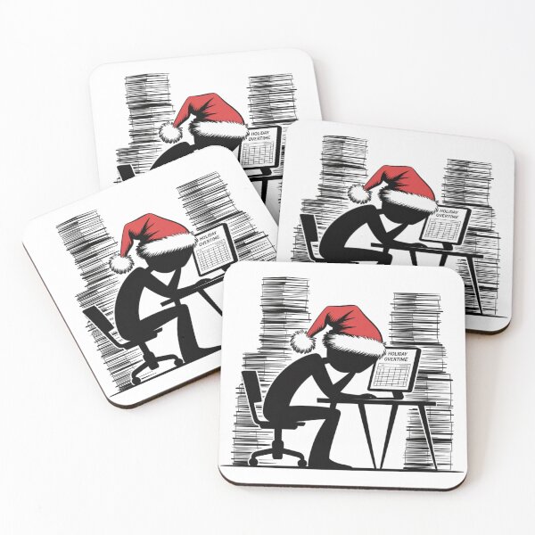 Item preview, Holiday Overtime Minimalist Christmas Office Humor Stick Figure designed and sold by chattsuede.
