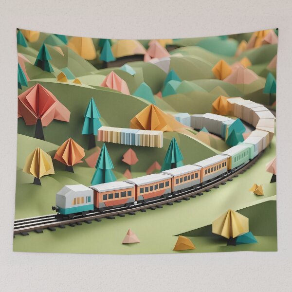 Item preview, Origami Art - Journey Through the Countryside: A Train's Tale designed and sold by ArtfulFolds.