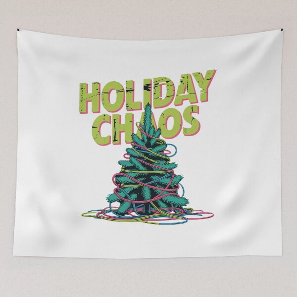 Item preview, Holiday Chaos Distressed Christmas Tree Neon Grunge Humor designed and sold by chattsuede.