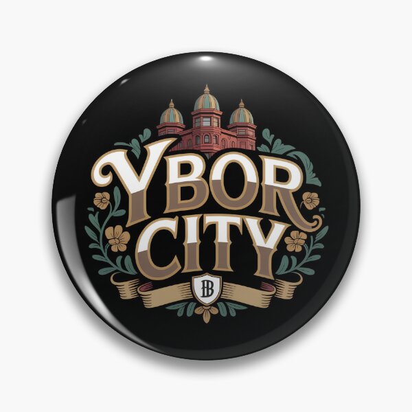 Item preview, Ybor City Vintage Emblem – Ornate Gold and Red Architectural Logo Design designed and sold by VividOrganica.