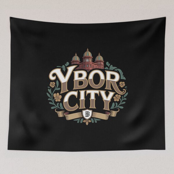 Item preview, Ybor City Vintage Emblem – Ornate Gold and Red Architectural Logo Design designed and sold by VividOrganica.
