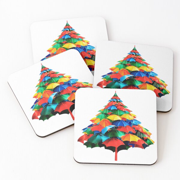 Item preview, Christmas Tree with Crazy Colorful Umbrellas. designed and sold by Zofia Sosnecka.