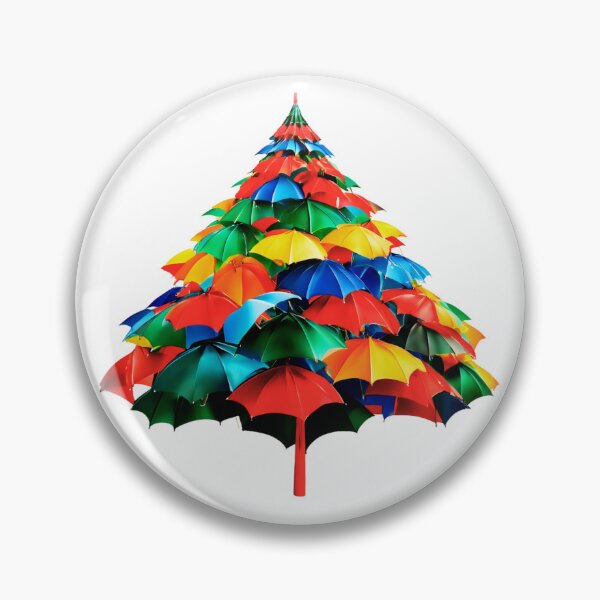 Item preview, Christmas Tree with Crazy Colorful Umbrellas. designed and sold by Zofia Sosnecka.