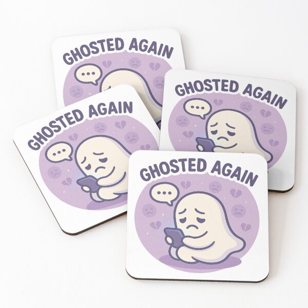 Item preview, Ghosted Again Sticker – Funny Sad Ghost Phone Design designed and sold by NitkiStudio.