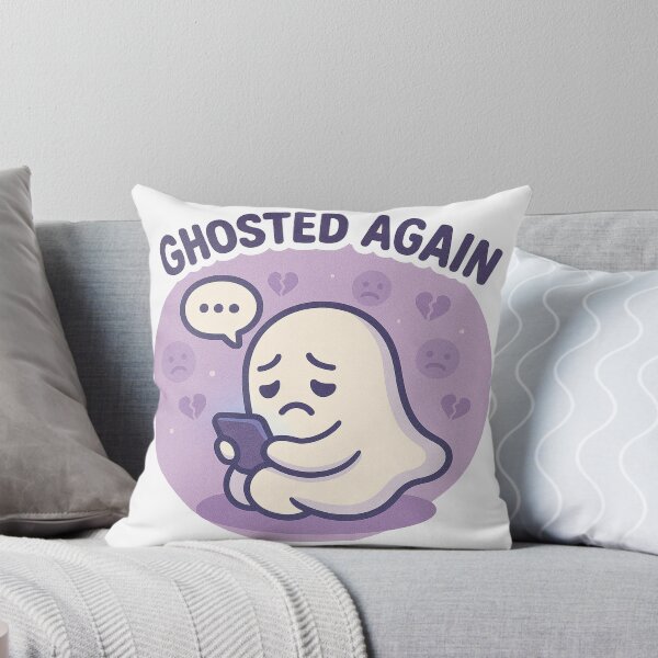 Item preview, Ghosted Again Sticker – Funny Sad Ghost Phone Design designed and sold by NitkiStudio.