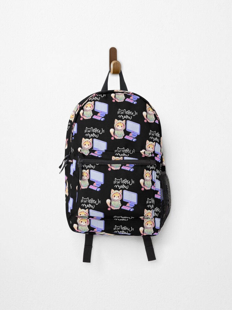 Thumbnail 1 of 3, Backpack, Cat Programmer – Funny Coding Cat Design designed and sold by DekoTeka.
