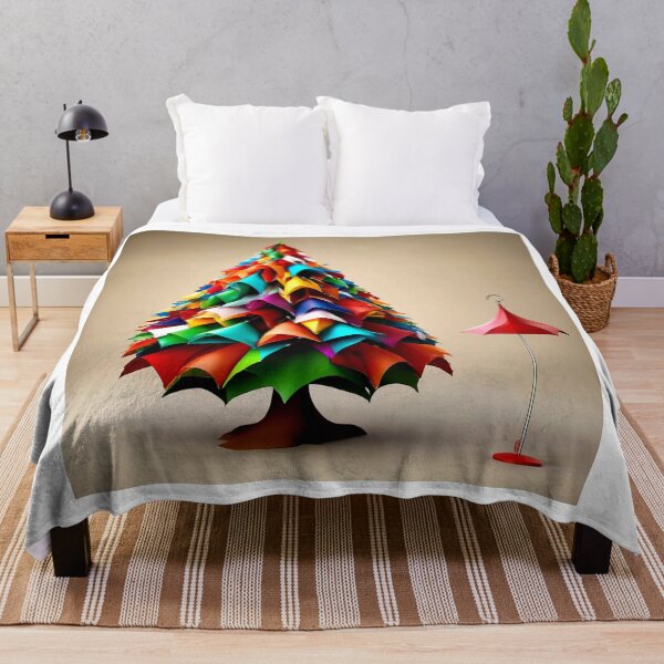 Item preview, Christmas Tree with Crazy Colorful Umbrellas. designed and sold by Zofia Sosnecka.