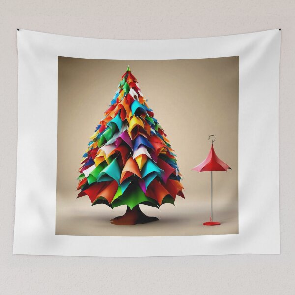 Item preview, Christmas Tree with Crazy Colorful Umbrellas. designed and sold by Zofia Sosnecka.