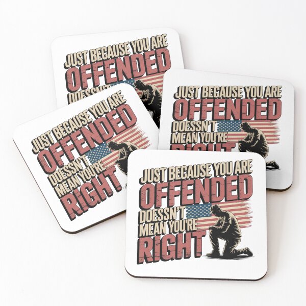 Item preview, Just Because You Are Offended Patriotic Kneeling Figure Free Speech Statement designed and sold by chattsuede.