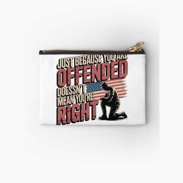 Item preview, Just Because You Are Offended Patriotic Kneeling Figure Free Speech Statement designed and sold by chattsuede.