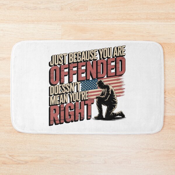 Item preview, Just Because You Are Offended Patriotic Kneeling Figure Free Speech Statement designed and sold by chattsuede.
