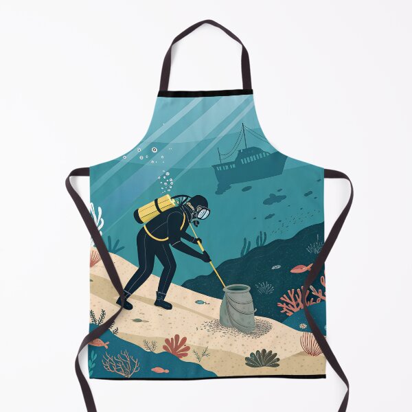 Item preview, Underwater Archaeology Scene – Scuba Diver Discovering Ancient Amphora in the Deep Sea designed and sold by VividOrganica.