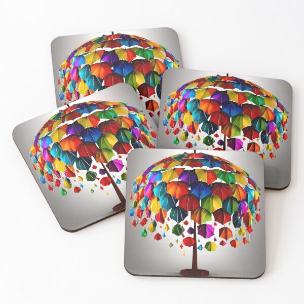 Item preview, Christmas Tree with Crazy Colorful Umbrellas. designed and sold by Zofia Sosnecka.