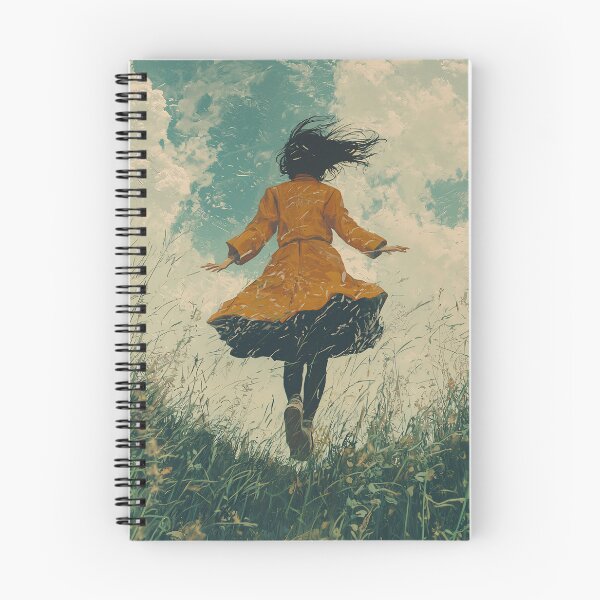 Item preview, Levitating Dreamer Art - Magical Grassy Field Jump Surreal Painting designed and sold by MetroEnvision.