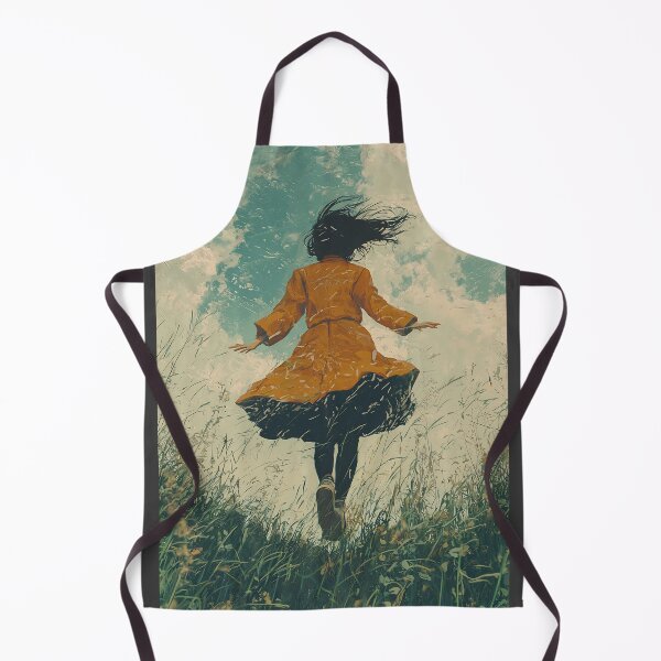 Item preview, Levitating Dreamer Art - Magical Grassy Field Jump Surreal Painting designed and sold by MetroEnvision.