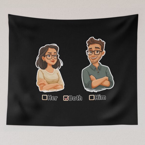 Item preview, Him Her Both Swinger Lifestyle Adult Culture designed and sold by Pineapple-Ink.